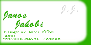 janos jakobi business card